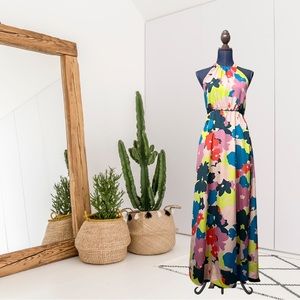 Jessica Simpson Floral Halter Maxi Dress